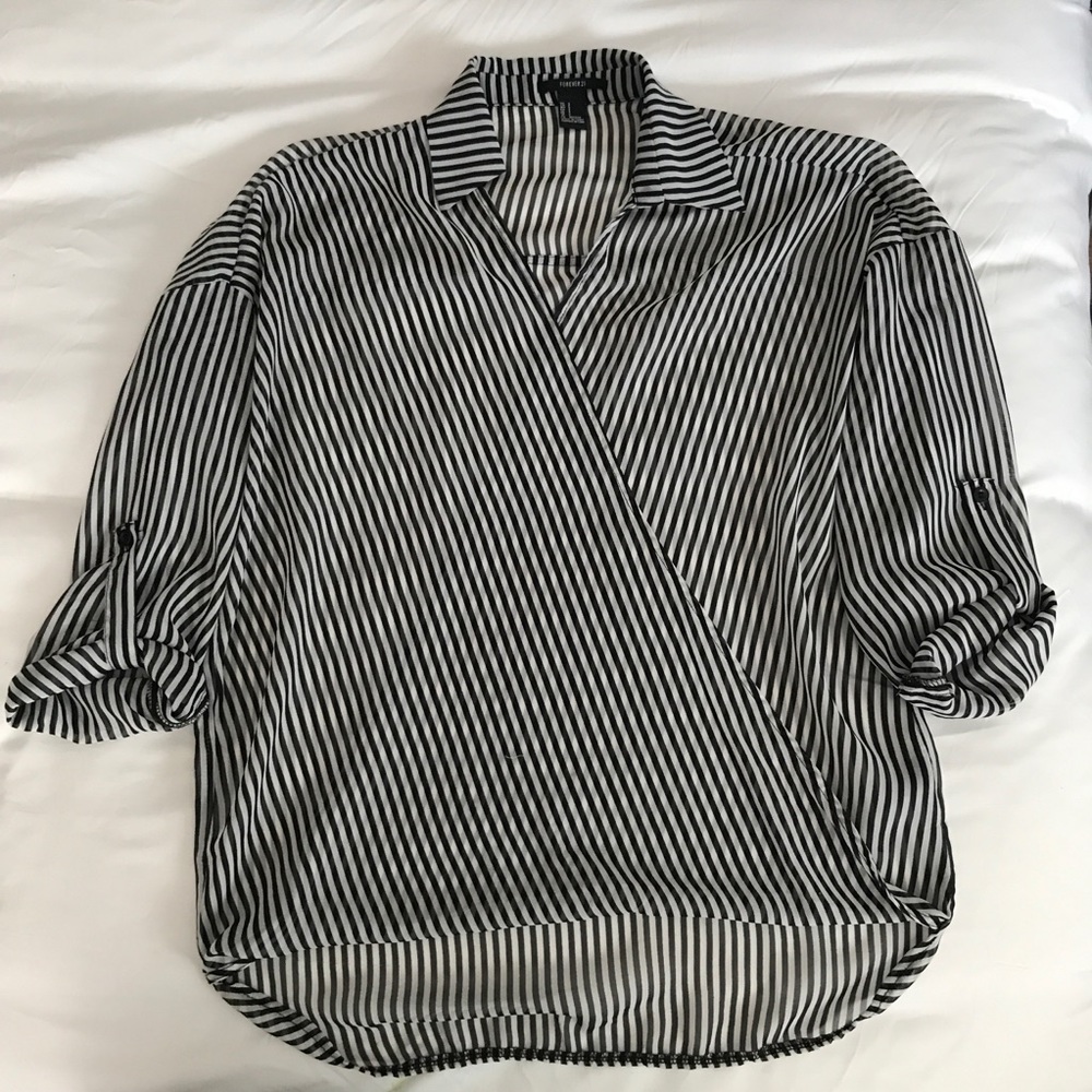 F21 stripe blouse